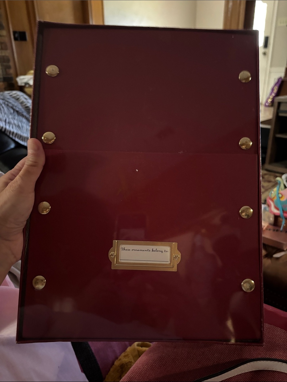 Hallmark Keepsake Burgundy Storage Box with Gold Logo